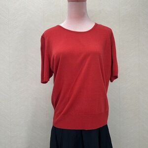 Escorpion Round Neck Short Sleeve Red Knit Pullover Sweater Womens Size M